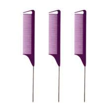 6pcsRandom Color Combination, 2025 New Rat Tail Comb | Carbon Fiber Heat-Resistant Design With Stainless Steel Pin Tail, Ideal For Teasing And Sectioning Hair