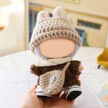 (仅限衣服) 17厘米拉布布衣服，拉布布娃娃衣服套装，钩针3件套帽子衣服背包拉布布，时尚可爱娃娃衣服配饰 - 彩色 - 查看 3