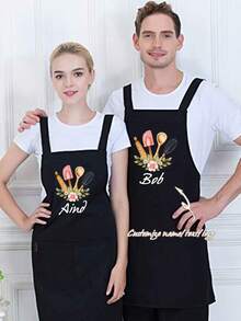 1 buah Celemek Tahan Air Kustom dengan Teks dan Foto, Celemek Dapur Kustom untuk Koki, Celemek Pelayan dengan Cetak Logo & Teks yang Dipersonalisasi, Hadiah untuk Hari Ayah, Hari Ibu, dan Hari Jadi - MultiWarna - View 2