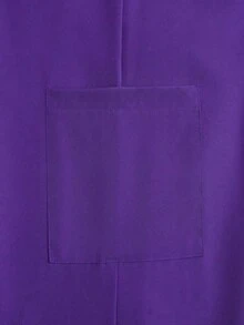 2 件套纯色短袖套装，多口袋制服套装，适用于美容店/宠物店 - 紫色 - 查看 4