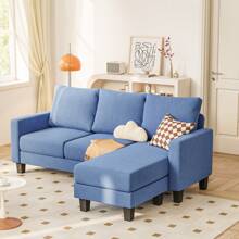 Furniwell L-Shaped Sofa, Convertible Combination Couch, Soft Seat With Reversible Toffee Chair, Small Space Sofa For Living Rooms, Apartments And Offices