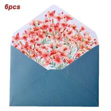Set da 6 pezzi di buste e carta da lettere a tema floreale romantico, con buste ed carta con eleganti motivi floreali, adatti per lettere d'amore, note, matrimoni, inviti, delicata carta da lettere e buste floreali, buste per cartoline, forniture scolastiche, back to school