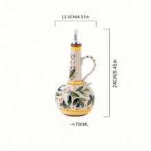 700ml Olive Oil Dispenser Embossed Ceramic Oil Vinegar Can Ceramic Storage Dispenser Container Condiment Oil Bottle Oil Bot