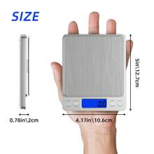 Báscula digital de acero inoxidable de alta precisión de 0.1g y alta capacidad de 3kg, con conversión de unidades inteligente y LCD retroiluminado, para granos de café, hornear, leche en polvo, proteína en polvo, joyería, hierbas chinas, alimentos para mascotas y alimentos de cocina (Batería no incluida) Vuelta al colegio