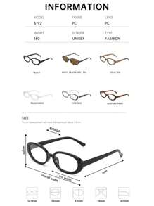 1 par de nuevas gafas vintage de montura pequeña y ovalada para adolescentes, adecuadas para uso diario