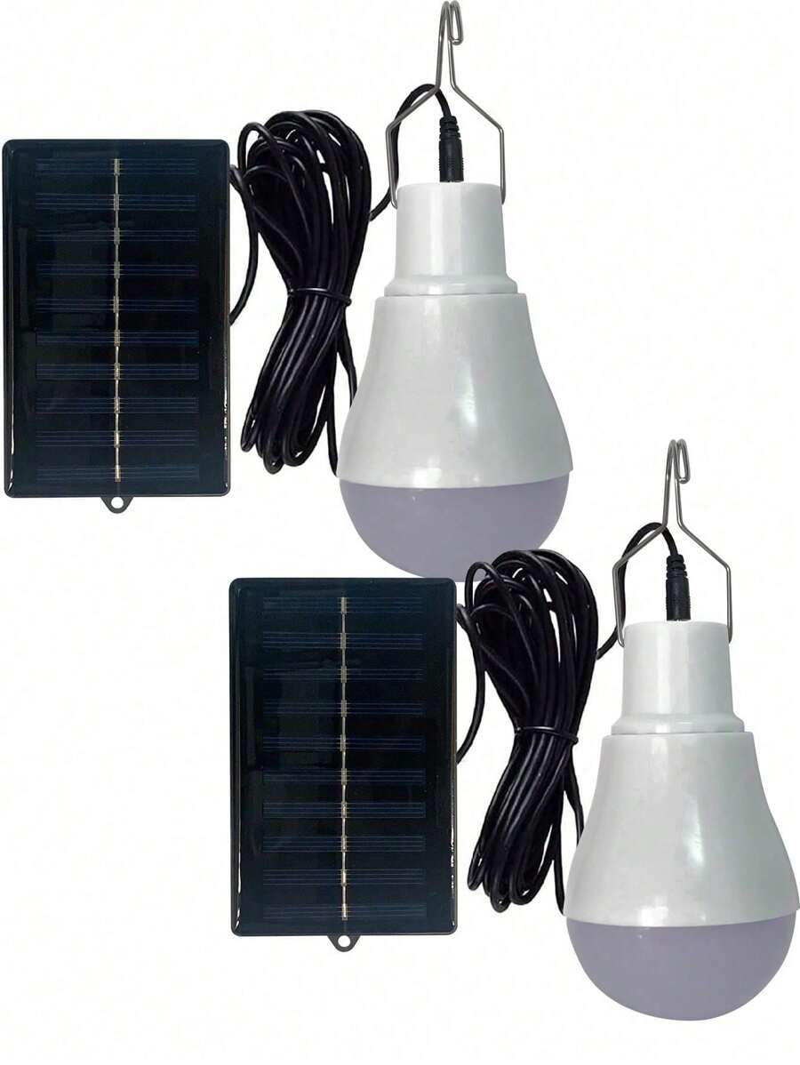 1/2 pezzi Luce solare a LED portatile - Lampadina impermeabile per emergenza per esterni, giardino e campeggio - Illuminazione notturna durevole, ricaricabile ed economica