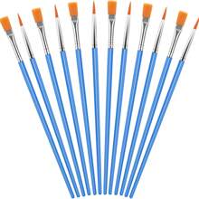 6 pièces Pinceaux pointe/plat en nylon de 16,5 cm, stylos aquarelle, pinceaux acrylique, stylos graffiti, convient pour artistes mobiles, étudiants en arts, étudiants, fournitures scolaires de bureau, cadeaux d'anniversaire