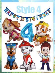 Paw Patrol Dog Patrol Geburtstags-Themen-Set, Ryder Archi Daily Flauschiger Aluminiumfolie Luftballon Kombination, Paw Patrol Geburtstags-Party Dekorationsartikel