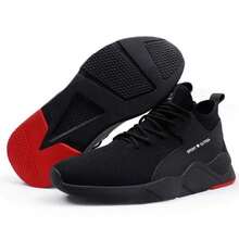 Men Heavy Duty Steel Toe Work Boots Fire Resistant Safety Shoes Anti Puncture Anti Impact Protective Footwear For Construction - 黑色 - 查看 10