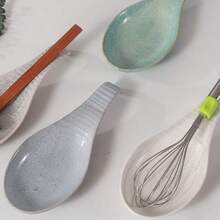 1pc Vintage Ceramic Spoon Rest, Suitable For Stove And Kitchen Countertop, Can Hold Spoons, Spatulas, Tongs, Ladles, Etc.