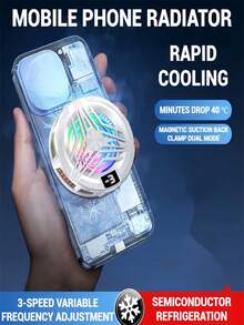 ABS半导体手机散热器，USB供电，三档风速可调，强磁吸附，无需电池。附赠游戏手指支架。 - 白色 - 查看 3