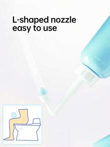 1 pièce Accessoire de toilette pour l'essuyage, brosse de bain à manche long pliable allongé, nécessaire de nettoyage portable avec bouteille de bidet et sac de transport. Soins personnels de salle de bain.