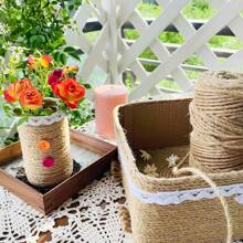1/2 pezzi 100 metri corda di iuta naturale resistente, corda per arti, mestieri, confezione regali, giardinaggio, legatura di piante di pomodoro, florovivaismo, imballaggi, decorazione
