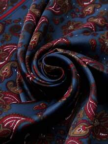 1pc Simple Printed 55cm Square Scarf, New Style Spring Bandana, Fashion Headband, Waist Decor, Hair Tie For Women - Burgundy - View 3