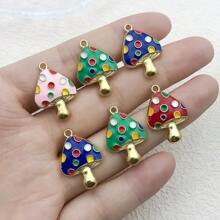 8pcs Colorful Mushroom Necklace Pendant DIY Making Earring Bracelet Keychain Mushroom Jewelry Accessories Charm Jewelry