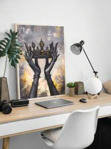 1pc African American Wall Art Kings And Queens Canvas Prints Woman Poster Gold Crown Painting Home Wall Decor Unframed