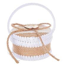 1pc Wedding Flower Girl Ring Box, Creative Woven Rope Ring Basket, Bridal Shower Gift, Wedding Decor, Fashionable Gift Box