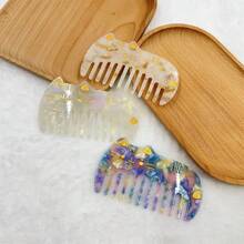 1 PIEZA Peine de acetato de lujo de inspiración felina con dientes anchos - Herramienta de peinado con diseño animal, ideal para viajes, fiestas, kit de maquillaje y como regalo