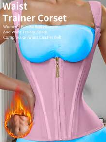 1PC And 2PCS Waist Trainer Corset Vest Zipper Tummy Control Shapewear Breathable Waist Cincher For Women Body Shaper Sport Girdle Adjustable Buttoned Repair Corset Zipper Steel Bone Belly Belt