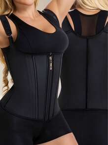 1PC And 2PCS Waist Trainer Corset Vest Zipper Tummy Control Shapewear Breathable Waist Cincher For Women Body Shaper Sport Girdle Adjustable Buttoned Repair Corset Zipper Steel Bone Belly Belt