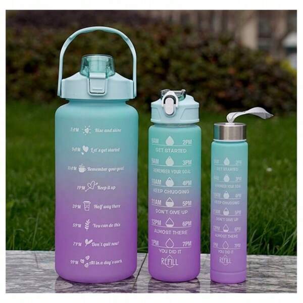 Lot de 3 gourdes de sport - 2000ml, 900ml, 300ml 3 en 1 BIDON
