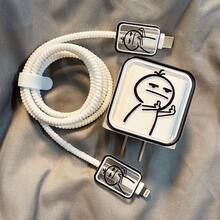 5pcs Compatible With IPhone 14 Plus Phone Data Cable Protector, 20W Fast Charger Compatible With IPhone 13, IPad Air 5 Charger Accessories, Phone Accessories - Black - View 1