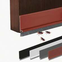 1pcDoor Bottom Seal Strip With Brush, Soundproofing, Insect-Proof, Windproof And Dustproof, Adjustable Door Gap Wind Guard Self-Ad Room Decor Kitchen Decor Bathroom Decor Kitchen Bathroom