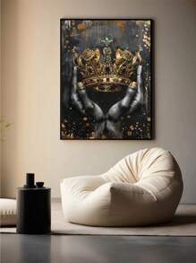 1pc African American Wall Art Kings And Queens Canvas Prints Woman Poster Gold Crown Painting Home Wall Decor Unframed