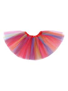 6-lagiger Tüllrock, Regenbogen 30cm Ballettrock, Partykostüm Tüllrock, Karneval Weihnachten Halloween Geschenke, geeignet für Outdoor, Party, Cosplay, Ballett, Laufen, Prinzessinnen-Hochzeit, geeignet für 3-12 Jahre alt
