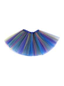 6-lagiger Tüllrock, Regenbogen 30cm Ballettrock, Partykostüm Tüllrock, Karneval Weihnachten Halloween Geschenke, geeignet für Outdoor, Party, Cosplay, Ballett, Laufen, Prinzessinnen-Hochzeit, geeignet für 3-12 Jahre alt