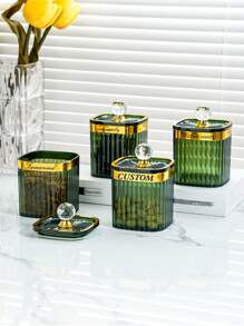 1pc/4pcs Custom Storage Jars, Personalized Custom Plastic Storage Jars, Minimalist Transparent Moisture-Proof Sealing Boxes, Suitable For Kitchen Storage Boxes, Spice Storage Boxes, Cleaning Swab Storage Boxes, Minimalist INS Style, High-Quality Storage Jars, Family Storage Classification, Home Decoration, Categorized Storage, Cosmetic Storage, Gifts For Mom, Gifts For Him.