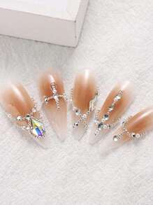 Cristal Strass Decoração de Unhas Conjunto de Tamanhos Mistos Pedras Planas Claras e AB Inferiores, Gemas de Diamante DIY Ferramenta de Arte de Unhas Caneta Pontilhadora, Pinça, Suprimentos para Unhas