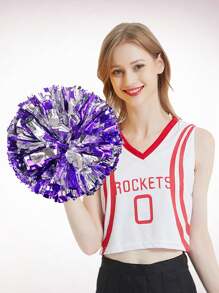 2pcs Cheerleader Pom-Poms, Cheer Dance Hand Flowers, Sports Game Hand Flowers