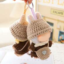 (仅限衣服) 17厘米拉布布衣服，拉布布娃娃衣服套装，钩针3件套帽子衣服背包拉布布，时尚可爱娃娃衣服配饰 - 彩色 - 查看 2