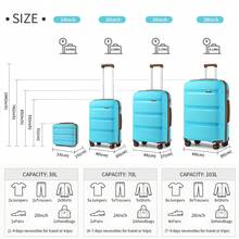 Hard-Shell Suitcase Set 14/20/24/28 Inches With Beauty Case – 4-Piece Trolley Suitcase Set Made Of Polypropylene With TSA Lock, 360° Wheels And Telescopic Handle – Also Available As Individual Suitcase - 淺藍色 - 查看 10