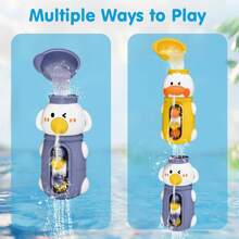 1pc Kids' Bath Toy, Rotating Duck Water Car, Spraying Elephant Shower Toys, Suction Cup Mounted, Summer Baby Bath Toys