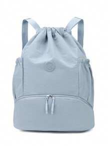 1 件大容量休闲运动健身包男女款，纯色干湿分离瑜伽健身包带鞋隔层，可游泳、篮球、户外徒步背包 - 彩色 - 查看 18