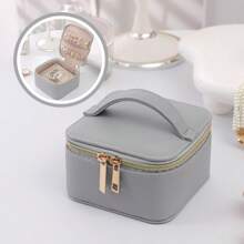 1pc Portable Multi-Functional Jewelry Box With Storage Bag, PU Leather Jewelry Ring Box Necklace Box Jewelry Box Oxidation Proof Birthday Gift, Super Large Capacity Jewelry Box For Earrings, Rings, Bracelets, Necklaces, Hair Accessories, Suitable As Gift For Girlfriends, Friends, Girls For Holiday Or Birthday Summer Goods For Women Storage Organizer Gift Back To School