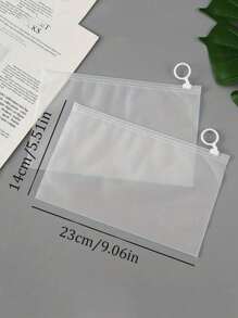 5 piezas/10 piezas Bolsas transparentes y con textura mate con cierre de cremallera para lencería, cosméticos, artículos de papelería y almacenamiento de artículos de viaje