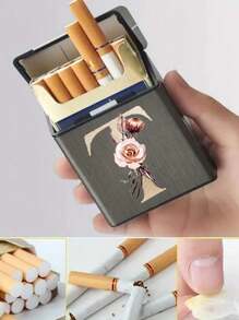 1pc Personalized Cigarette Case With Customized Engraved Text - Ideal Gift For Father, Boyfriend Or Groom - Fashionable Men's Accessory