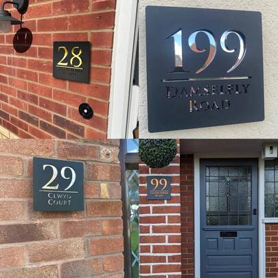 1pc Customized House Number Plate, Modern 3D Carved Double-Layer Acrylic Customizable Address Sign, Durable Material, Elegant Design, Surface Mounted, Reusable, Multi-Purpose, Personalized, Suitable For Home Decor, Wall Decor, Street Decor, Office Decor, Bedroom Decor,Home Decor Living Room