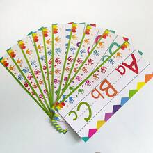 Lachilly 12 件字母和数字线条套装、教室装饰墙贴、儿童教育学习图表、儿童英文字母和数字学习海报、家庭学校教室英文字母和数字学习用品 - 彩色 - 查看 12