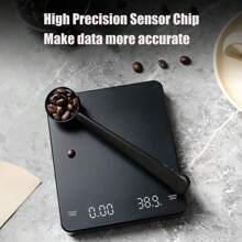 Balanza recargable de precisión 0.1 g para café de goteo, con cable de carga, tapete para café, balanza electrónica con temporizador, balanza digital en gramos para espresso, pelado con un toque, conversión de unidades, herramientas portátiles para café para dormitorio y tostado en casa