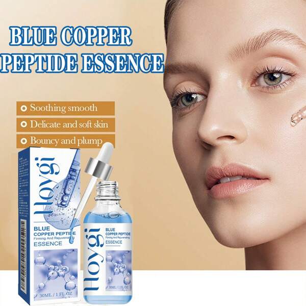 30ml Blue Copper Peptide Firming Essence, Moisturizing Hydrating Tightening, Fade Fine Lines, Nourish Skin, Uniform Complexion, Firm Facial Essence, Lightweight Absorbing, Suitable For All Skin Types