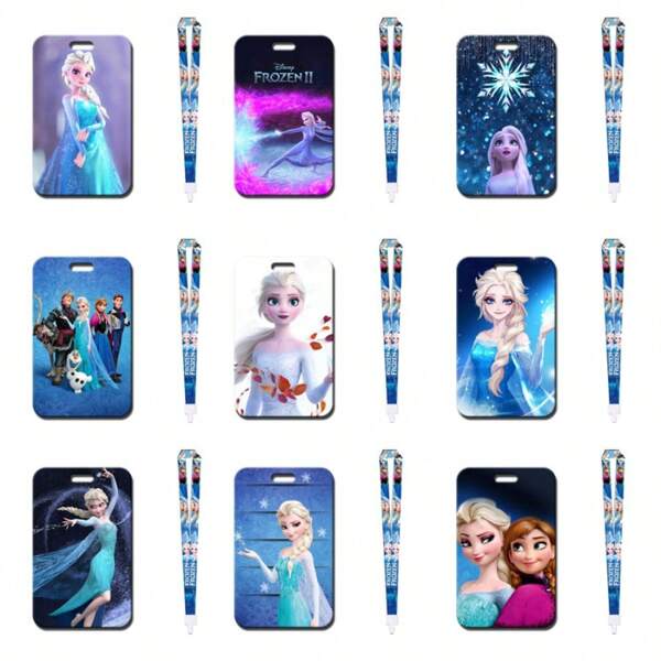 1pc Anime Frozen Princess Series Card Holder For Bus Pass Student ID Campus Card Access Card Badge Lanyard Back To School Student Supplies For Women Wallet Mini Wallet Purse Wallet School Supplies Card Wallet
