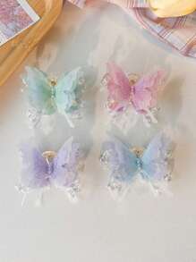 2pcs, New Super Fairy Pearl Butterfly Clipper Side Hairpin Headwear That Won't Damage Your Hair, Princess Hair Accessory On The Forehead With A Bow, Bohemian Faux Pearl Hair Claws For All Four Seasons Hair Clips Hair Jaw Clip Hair Clamps Hair Clutch