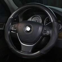 Car Steering Wheel Cover For Holden, Durable Leather & Carbon Fiber Cover With Anti-Slip Lining, For Steering Wheel With A Diameter Of 37-38 Cm,Black Auto Accessories - màu đen - Xem 2