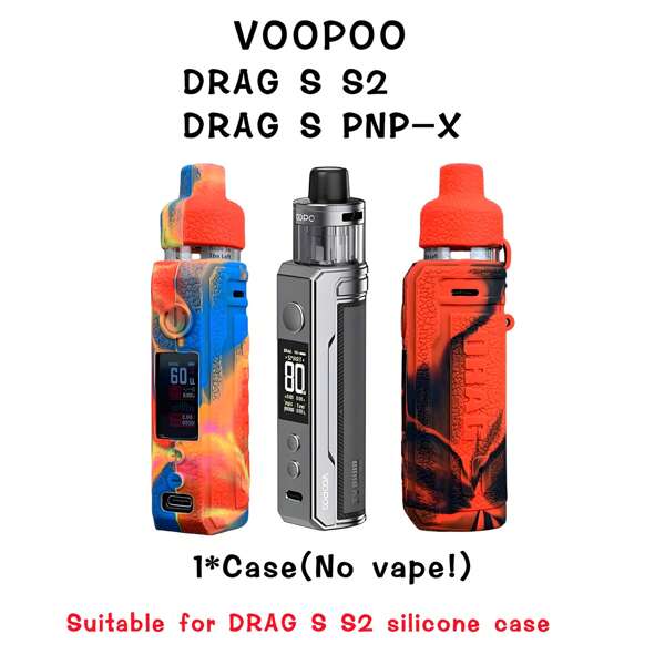 1pc High Quality Silicone Texture Protective Case For VOOPOO Drag S/S2, Anti-Drop, Matte Finish, Non-Slip, Multi-Color Optional, Fashionable Design