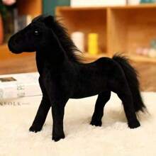 Juguetes de peluche realistas y lindos de caballos blancos pequeños, que incluyen caballos pequeños, caballos marrones, caballos negros, caballos blancos y caballos amarillos, muñecas, animales de peluche grandes, caballos lindos y creativos, muñecos de abrazo de la vida real, juguetes para niños, regalos de cumpleaños y diversos regalos festivos, decoraciones de sofá y decoraciones de habitación, peluches.