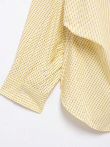 DEEKA Nouvelle chemise en soie ample et décontractée à manches longues pour femmes au printemps et en automne, grande taille, jaune beurre d'été